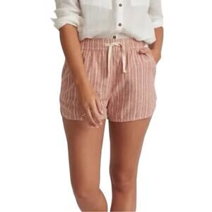 NWT Marine Layer Hemp Blend Striped Drawstring Pull on Beach Short LARGE